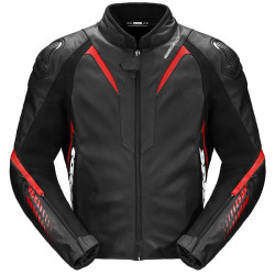 Giacca da moto in pelle Spidi NKD-1 nera e rossa Giacca da moto in pelle Spidi NKD-1 nera e rossa