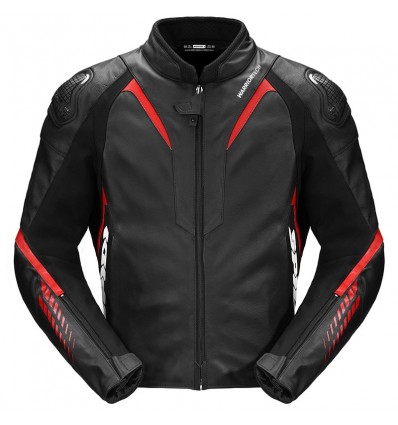 Giacca da moto in pelle Spidi NKD-1 nera e rossa Giacca da moto in pelle Spidi NKD-1 nera e rossa