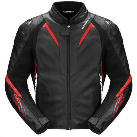 Giacca da moto in pelle Spidi NKD-1 nera e rossa Giacca da moto in pelle Spidi NKD-1 nera e rossa