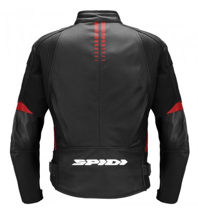 Giacca da moto in pelle Spidi NKD-1 nera e rossa Giacca da moto in pelle Spidi NKD-1 nera e rossa
