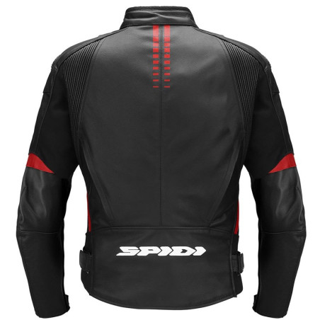 Giacca da moto in pelle Spidi NKD-1 nera e rossa Giacca da moto in pelle Spidi NKD-1 nera e rossa