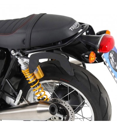 Telai laterali neri Hepco & Becker C-Bow system per Triumph Thruxton 1200 e 1200R Telai laterali neri Hepco & Becker C-Bow system per Triumph Thruxton 1200 e 1200R