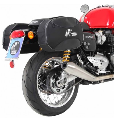 Telai laterali neri Hepco & Becker C-Bow system per Triumph Thruxton 1200 e 1200R Telai laterali neri Hepco & Becker C-Bow system per Triumph Thruxton 1200 e 1200R