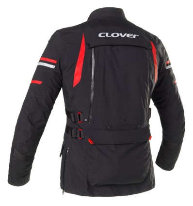 Giacca da moto Clover Laminator-2 WP nera e rossa