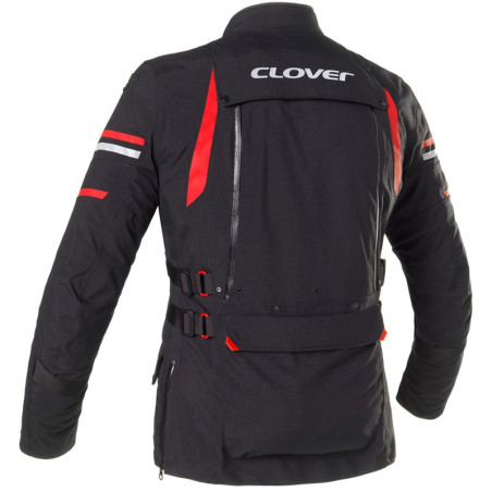 Giacca da moto Clover Laminator-2 WP nera e rossa