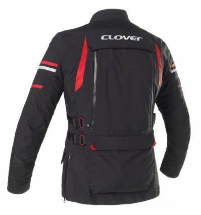 Giacca da moto Clover Laminator-2 WP Lady nera e rossa