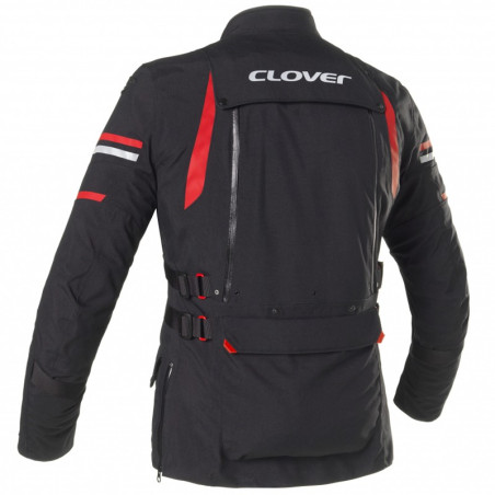 Giacca da moto Clover Laminator-2 WP Lady nera e rossa
