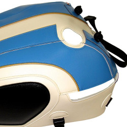 Copriserbatoio Bagster per Triumph Bonneville T120 crema, azzurro e oro Copriserbatoio Bagster per Triumph Bonneville T120 crema, azzurro e oro