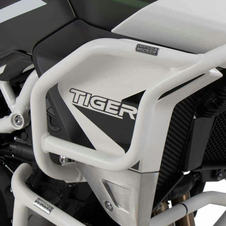 Paraserbatoio bianco Hepco & Becker per Triumph Tiger 850 Sport Paraserbatoio bianco Hepco & Becker per Triumph Tiger 850 Sport