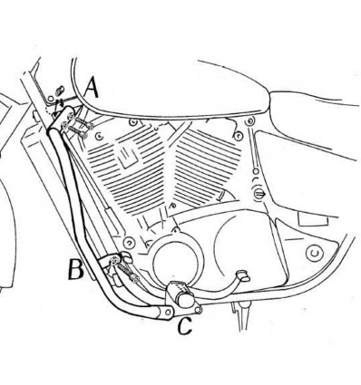 Paramotore cromato Hepco & Becker per Honda VT 1100 C2 Shadow 95-00 Paramotore cromato Hepco & Becker per Honda VT 1100 C2 Shadow 95-00