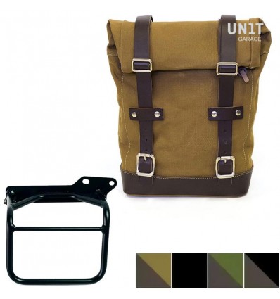 Kit borsa laterale dx Unit Garage in canvas per Royal Enfield Scram 411