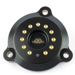 Carter laterale forcellone Gilles Tooling per Yamaha T-Max 530 e 560 nero e oro Carter laterale forcellone Gilles Tooling per Yamaha T-Max 530 e 560 nero e oro