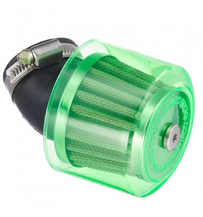 Filtro aria Kitaco con raccordo in gomma a 45 gradi verde Filtro aria Kitaco con raccordo in gomma a 45 gradi verde