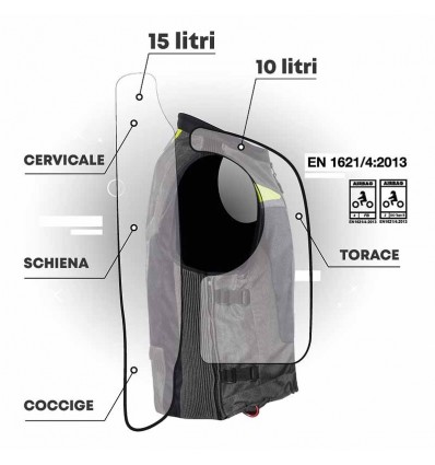 Giacca Airbag smanicabile Motoairbag MAB V4.0 nero e giallo fluo Giacca Airbag smanicabile Motoairbag MAB V4.0 nero e giallo fluo