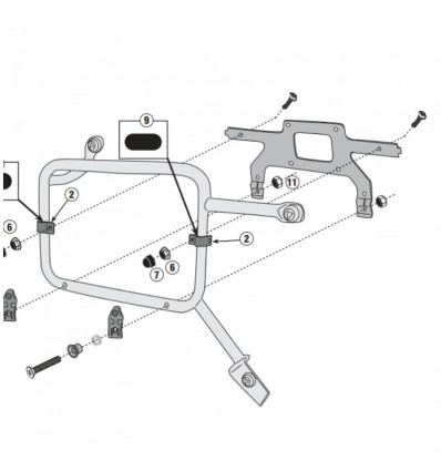 Kit Attacco Givi per Tool Box S250 su portavaligie laterali PL Moto Guzzi V85 TT Kit Attacco Givi per Tool Box S250 su portavaligie laterali PL Moto Guzzi V85 TT