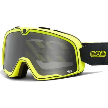 Occhiali da moto Barstow 100% The Arsenale con elastico giallo e nero Occhiali da moto Barstow 100% The Arsenale con elastico giallo e nero