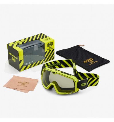 Occhiali da moto Barstow 100% The Arsenale con elastico giallo e nero Occhiali da moto Barstow 100% The Arsenale con elastico giallo e nero