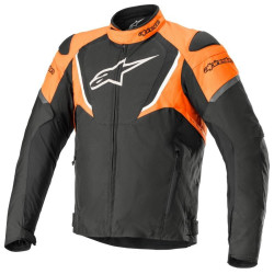 Giacca da moto Alpinestars T-Jaws V3 Waterproof nero e arancio Giacca da moto Alpinestars T-Jaws V3 Waterproof nero e arancio