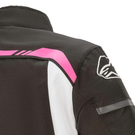 Giacca moto da donna Alpinestars Stella T-SP S WP nera, bianca e fucsia Giacca moto da donna Alpinestars Stella T-SP S WP nera, bianca e fucsia