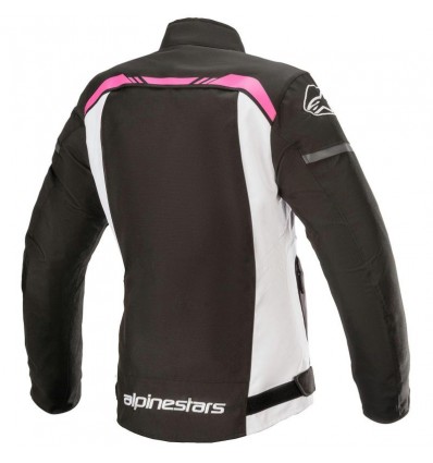 Giacca moto da donna Alpinestars Stella T-SP S WP nera, bianca e fucsia Giacca moto da donna Alpinestars Stella T-SP S WP nera, bianca e fucsia