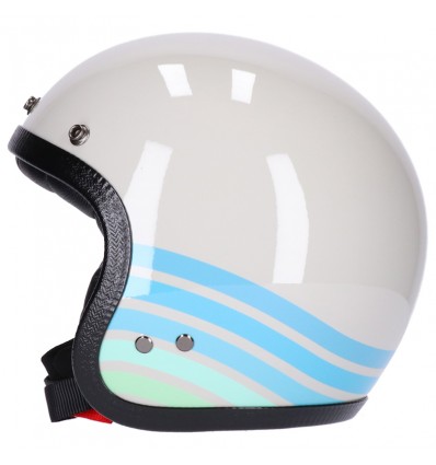 Casco Roeg Jettson Vintage grafica Wai bianco e azzurro