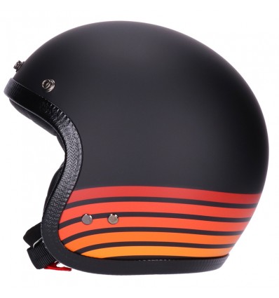 Casco Roeg Jettson 2.0 Vintage grafica Highway nero opaco e arancio Casco Roeg Jettson 2.0 Vintage grafica Highway nero opaco e arancio