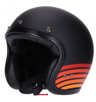 Casco Roeg Jettson 2.0 Vintage grafica Highway nero opaco e arancio Casco Roeg Jettson 2.0 Vintage grafica Highway nero opaco e arancio