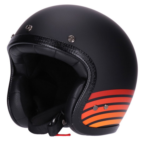 Casco Roeg Jettson 2.0 Vintage grafica Highway nero opaco e arancio Casco Roeg Jettson 2.0 Vintage grafica Highway nero opaco e arancio