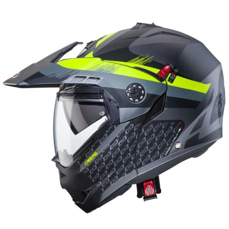Casco Caberg Tourmax X Sarabe apribile enduro doppia visiera antracite opaco e e giallo fluo Casco Caberg Tourmax X Sarabe apribile enduro doppia visiera antracite opaco e e giallo fluo