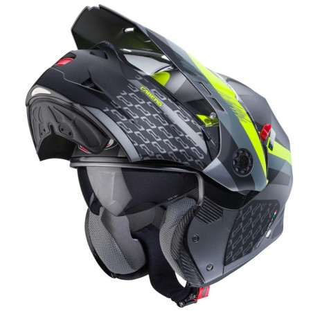 Casco Caberg Tourmax X Sarabe apribile enduro doppia visiera antracite opaco e e giallo fluo Casco Caberg Tourmax X Sarabe apribile enduro doppia visiera antracite opaco e e giallo fluo