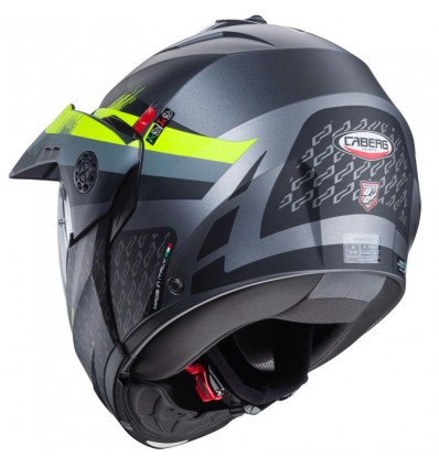 Casco Caberg Tourmax X Sarabe apribile enduro doppia visiera antracite opaco e e giallo fluo Casco Caberg Tourmax X Sarabe apribile enduro doppia visiera antracite opaco e e giallo fluo