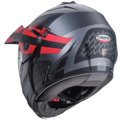 Casco Caberg Tourmax X Sarabe apribile enduro doppia visiera antracite opaco e rosso Casco Caberg Tourmax X Sarabe apribile enduro doppia visiera antracite opaco e rosso