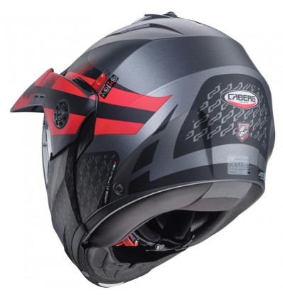 Casco Caberg Tourmax X Sarabe apribile enduro doppia visiera antracite opaco e rosso Casco Caberg Tourmax X Sarabe apribile enduro doppia visiera antracite opaco e rosso