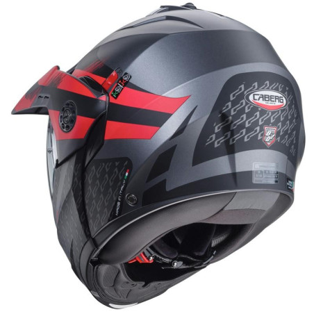Casco Caberg Tourmax X Sarabe apribile enduro doppia visiera antracite opaco e rosso Casco Caberg Tourmax X Sarabe apribile enduro doppia visiera antracite opaco e rosso