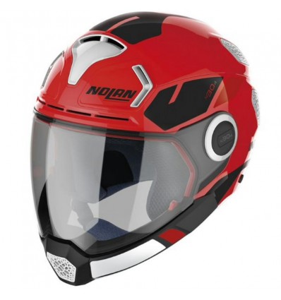 Casco Nolan N30.4 VP Blazer rosso, bianco e nero