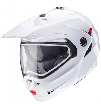 Casco Caberg Tourmax X apribile enduro doppia visiera bianco lucido