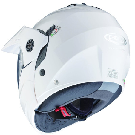 Casco Caberg Tourmax X apribile enduro doppia visiera bianco lucido Casco Caberg Tourmax X apribile enduro doppia visiera bianco lucido