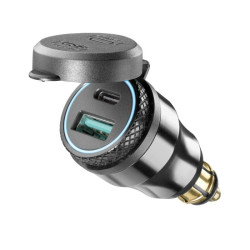 Adattatore presa DIN con doppia presa USB A+C corto