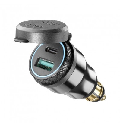 Adattatore presa DIN con doppia presa USB A+C corto