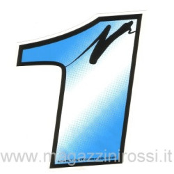 Numero grande adesivo azzurro