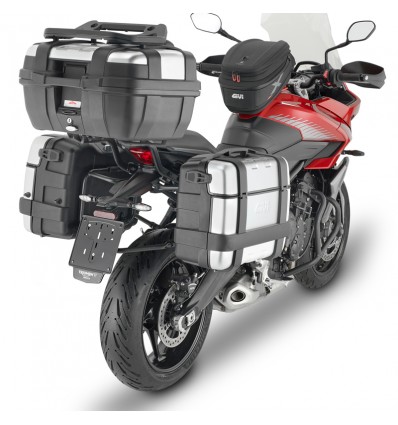 Portavaligie laterale Givi PL ONE-FIT Monokey su Triumph Tiger Sport 660 Portavaligie laterale Givi PL ONE-FIT Monokey su Triumph Tiger Sport 660