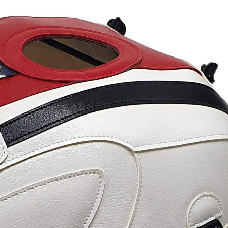 Copriserbatoio Bagster per Yamaha XSR 900 16-21 in similpelle rosso, bianco e nero