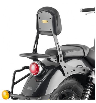 Schienalino con portapacchi Givi specifico per Royal Enfield Super Meteor 650 Schienalino con portapacchi Givi specifico per Royal Enfield Super Meteor 650