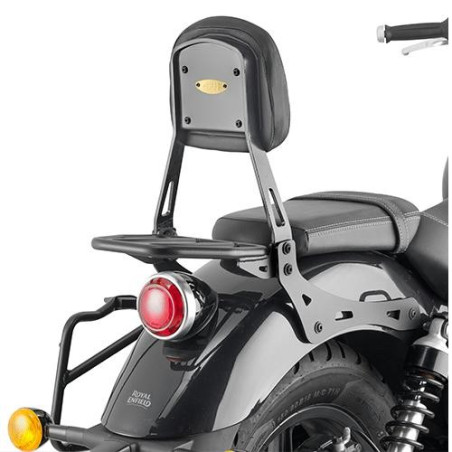 Schienalino con portapacchi Givi specifico per Royal Enfield Super Meteor 650 Schienalino con portapacchi Givi specifico per Royal Enfield Super Meteor 650