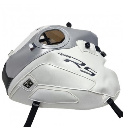 Copriserbatoio Bagster per BMW R1250RS dal 2018 in similpelle bianco e argento