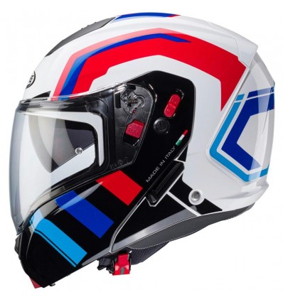 Casco Caberg Horus X Road apribile doppia visiera bianco, rosso e blu Casco Caberg Horus X Road apribile doppia visiera bianco, rosso e blu
