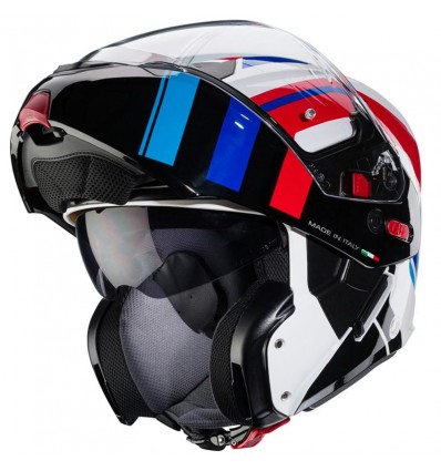 Casco Caberg Horus X Road apribile doppia visiera bianco, rosso e blu Casco Caberg Horus X Road apribile doppia visiera bianco, rosso e blu