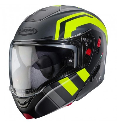 Casco Caberg Horus X Road apribile doppia visiera nero opaco e giallo