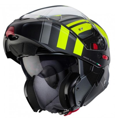 Casco Caberg Horus X Road apribile doppia visiera nero opaco e giallo Casco Caberg Horus X Road apribile doppia visiera nero opaco e giallo