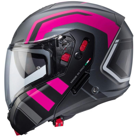 Casco Caberg Horus X Road apribile doppia visiera nero opaco e fucsia Casco Caberg Horus X Road apribile doppia visiera nero opaco e fucsia